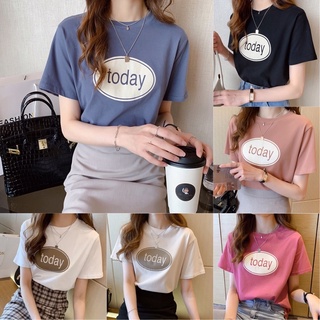 🔥🔥(พร้อมส่ง‼️)🔥🔥เสื้อยืดแขนสั้นแฟชั่น today No.353