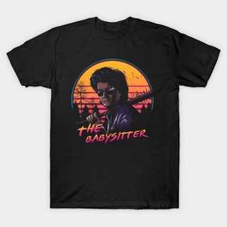 ย้อนยุค♗┅▬Mens The Babysitter Stranger Things T-Shirt Black Tees Clothing Sports 100% Cotton Mens T-shirtS-5XL