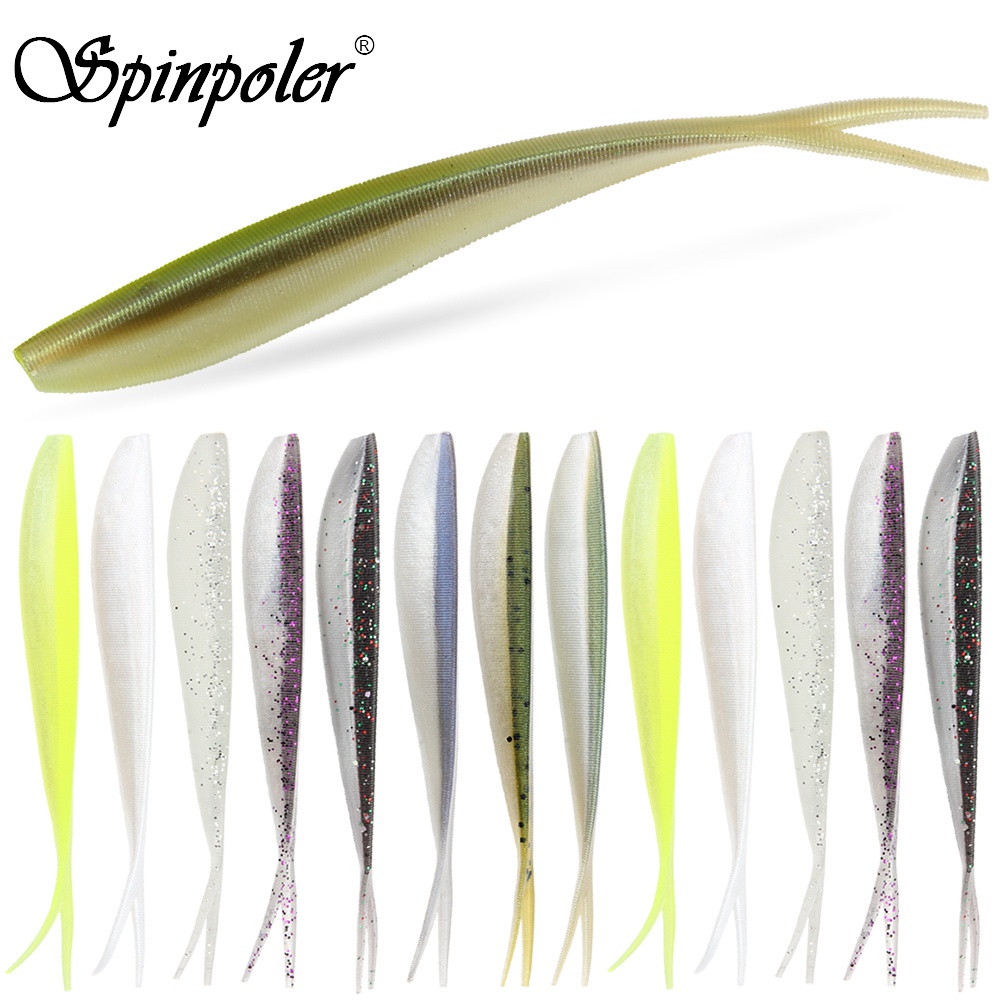 Spinpoler Jerk Minnow เหยื่อตกปลาพลาสติก แบบนิ่ม 2 นิ้ว 3 นิ้ว 4 นิ้ว
