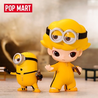 ตุ๊กตาฟิกเกอร์ dimoo X Minions Independent Figure POPMART Pop Mart สีเหลือง ของเล่นสําหรับเด็ก