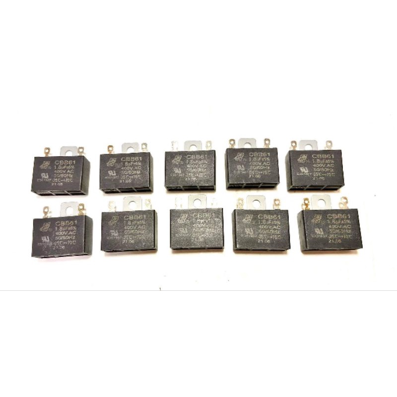 คาปาซิเตอร์ พัดลมฮาตาริ 1.8uf/400v.รุ่นขาเสียบแบน (แพ็ค10ชิ้น) แคปพัดลมhatari 18นิ้ว capacitorพัดลม 
