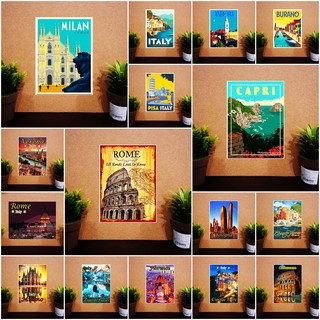 แม่เหล็กติดตู้เย็น อิตาลี ขนาด 2 × 3 นิ้ว ของฝาก ของที่่ระลึก Souvenir Fridge Magnet Italy set Y2x3"