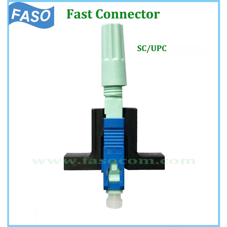 FASO 10 ชิ้น SC/UPC ไฟเบอร์ออปติก Fast Connector Singlemode FTTH Optical Fiber Quick Connector 0.3dB