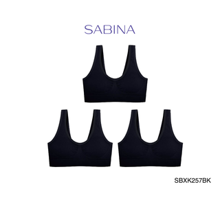 Sabina เสื้อชั้นใน (Set 3 ชิ้น) Seamless Fit รุ่น Soft Collection (ไม่มีโครง) รหัส SBXK257BK สีดำ