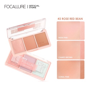 Focallure พาเลทบลัชออน เนื้อแมตต์ 3 สี ติดทนนาน น้ําหนักเบา