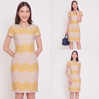 Yellow working women lacedress