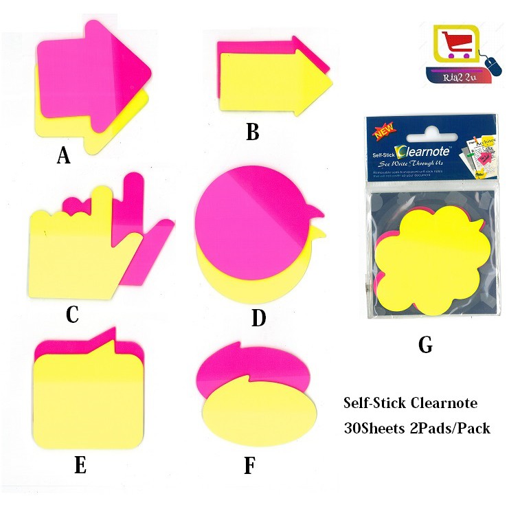 Hopax Stick it Clear Note Sticker / Clear note Die Self Stick