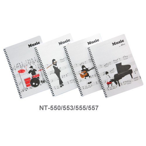 สมุดโน้ตดนตรีสันห่วง B5 ปกPP #NT-550/553/555/557 ชุด MusicMusic