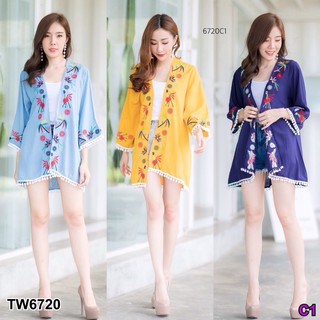 (6720) เสื้อคลุุม (ฟรีไซส์) ลายดอกไม้