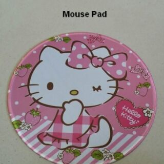 แผ่นรองเม้าส์ mouse pad ลาย คิตตี้ Kitty ขนาดเส้นผ่าศูนย์กลาง 9 นิ้ว