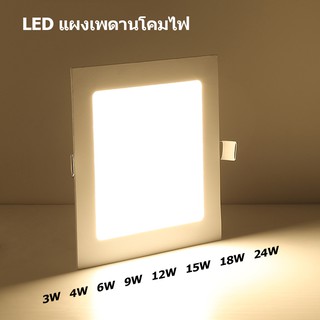 ไฟตกแต่งสแควร์ / วงกลมรอบ Led 3W 4W 6W 9W 12W 15W 18W 24W วัตต์ led light 3000K-6500K led แผงเพดานโคมไฟ