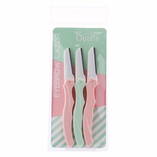 ( 1 แพค 3 ชิ้น ) มีดโกน มีดกันคิ้ว OBUSE EYEBROW LAZOR #BB-067