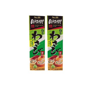 ✨นาทีทอง✨ วาซาบิ หลอด เอสแอนด์บี 43 กรัม x 2 ชิ้น S&amp;B Tube Neri Wasabi 43 g x 2 pcs