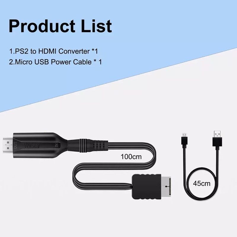1080P PS2 HDMI Compatibale เสียงสนับสนุนสำหรับ PS 1/2จอแสดงผลโหมดสำหรับ HDTV PC full HD อะแดปเตอร์สายเคเบิล