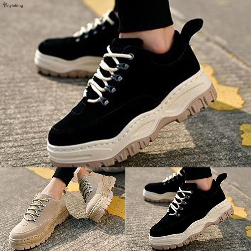 STYLEFMens Platform Shoes Casual Lace Up Shoes Outdoor Nonslip