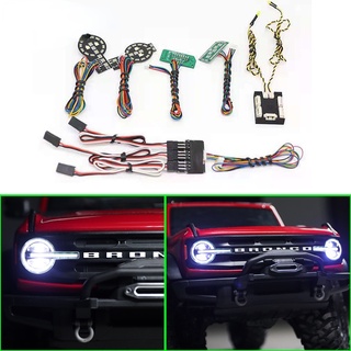 ไฟ LED ระบบเชื่อมต่อด้านหน้า และด้านหลัง สําหรับรถไต่หินบังคับ 1/10 Traxxas NEW Ford Bronco TRX-4 DIY