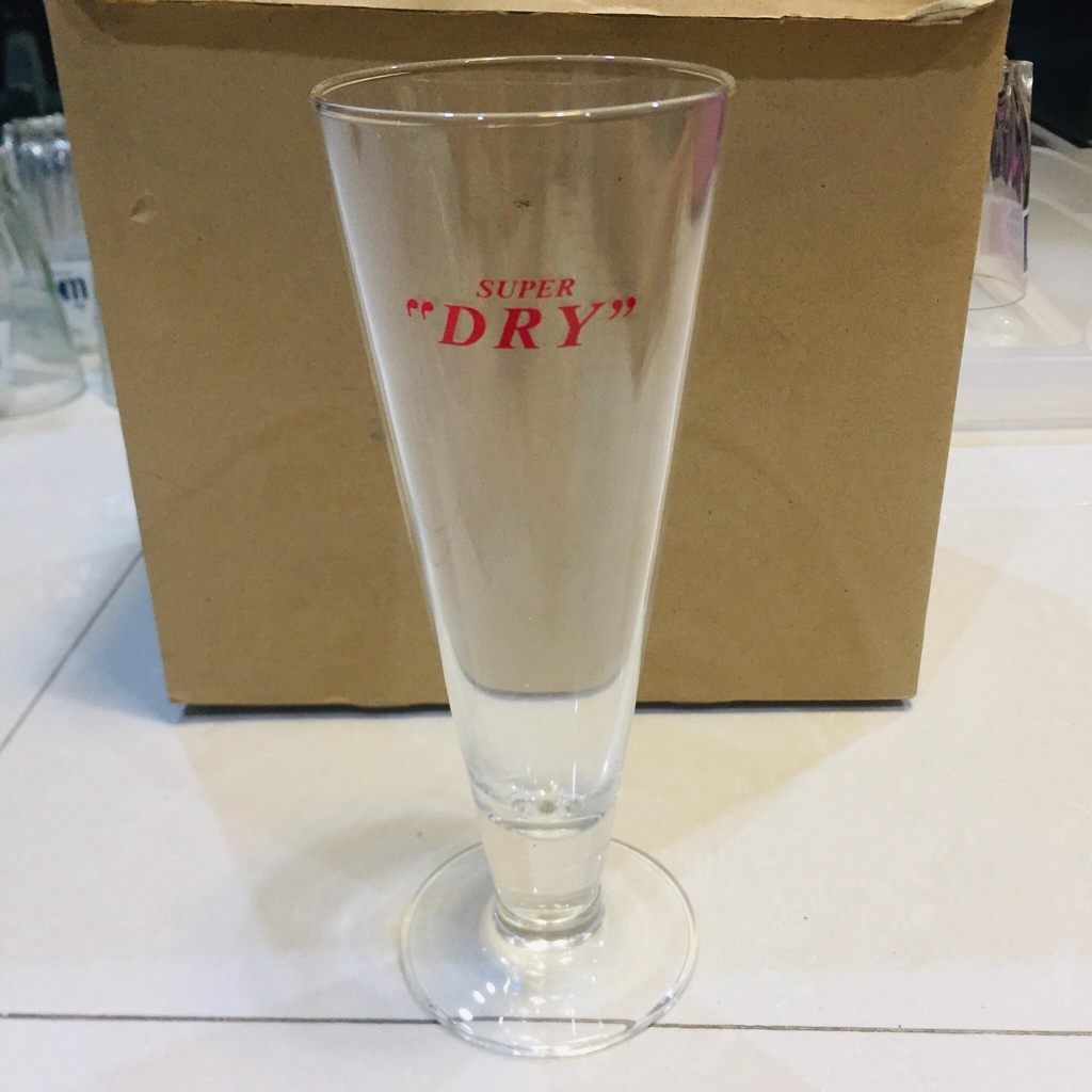 เซ็ท 6 ใบ แก้วเบียร์ Asahi Super Dry แก้วเบียร์อาซาฮี งานญี่ปุ่นพร้อมกล่อง ทรงสูง ขอบบาง งานสวย ขายย