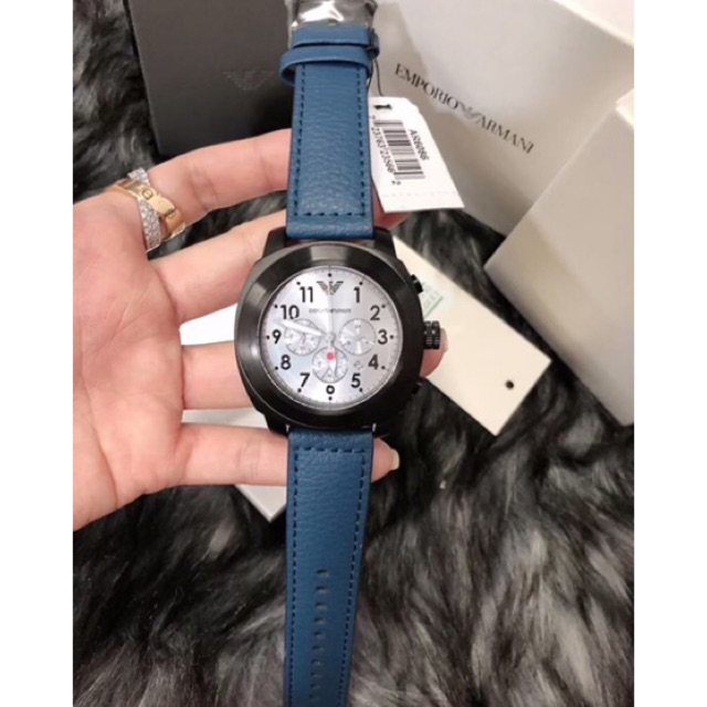 AR6086 Emporio Armani Men's AR6086 Sport Blue Leather Watch