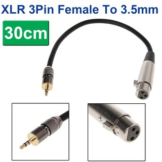 New XLR 3Pin Female To 3.5mm 1/8" TRS Male Metal Connector Audio Adapter Cable 0.3m