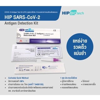 HIP BioTech ชุดตรจ ATK (น้ำลาย) 1:20 สีน้ำเงิน