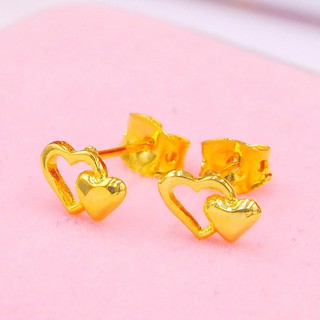 e57⚡Sale!! ต่างหูทอง⚡ต่างหูหุ้มทอง เศษทอง ชุบทอง 5 ไมครอน ไม่ลอก ไม่ดำ ไม่เขียว รับประกัน!!❤️ต่างหูแป้นเจาะ