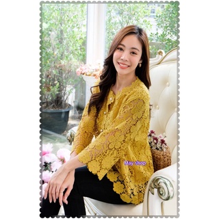 เสื้อคุณแม่ลูกไม้สวย ใส่ออกงานได้ เสื้อลูกไม้ผู้หญิงมีหลายสีให้เลือก เสื้อลูกไม้ผู้หญิงแขนสั้น ใส่ไปวัด งานบุญ ราคาถูก