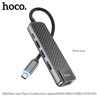 Hoco HB23 HB24 ฮับ USB 3.0 Type C 6 พอร์ต ความเร็วสูง บางพิเศษ สําหรับ HDMI RJ45