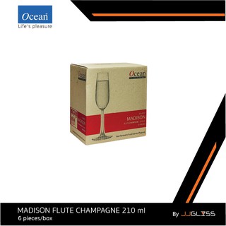 JJGLASS - (Ocean)  1015F07 Madison Flute Champagne 7 1/4 oz. (210 ml.) [1กล่อง (6ใบ)] - แก้ว Ocean Glass โอเชี่ยนกลาส แชมเปญ บรรจุ 6 ใบ