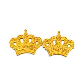 ตัวรีดติดเสื้อ มงกุฎ มงกุฎสีทอง Crown Gold ไซด์จิ๋ว วินเทจ ไบค์เกอร์ งานเท่ห์ๆ ตัวรีด (Size S) อาร์มรีด อาร์มรีดติดเสื้อ