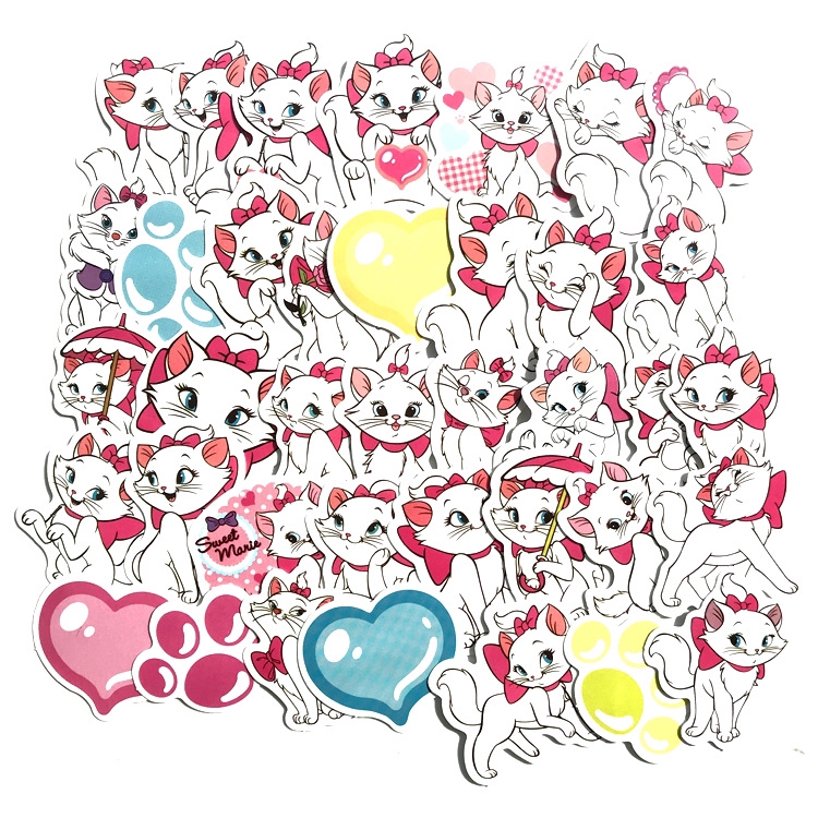 สติ๊กเกอร์ลายการ์ตูนดิสนีย์ marie cat น่ารักกันน้ํา 38 ชิ้น