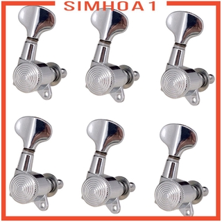 (Simhoa1) อะไหล่ลูกบิด ปรับเสียงกีตาร์อะคูสติก กีตาร์ไฟฟ้า 6R สีเงิน