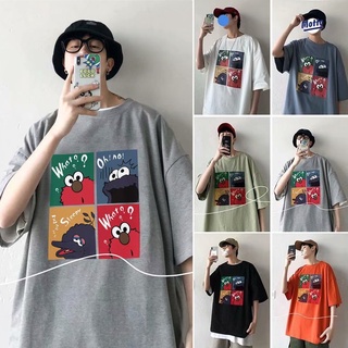 พร้อมส่ง🔥เสื้อยืดเกาหลี oversize แขนสั้นคอกลม แฟชั่นฤดูร้อนเสื้อลายการ์ตูน ทรงหลวมเพื่อความสบาย M-3XL