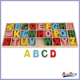 [New Year Promotion] A Box of 156pcs Colorful Wooden Alphabet Letters with Storage Tray Kids Toys