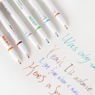 ปากกาเจลน่ารัก สองสี ศิลปะ มาร์กเกอร์ ไฮไลท์ นักเรียน บัญชีมือ มาร์กการ์ตูน นักเรียน Diy เครื่องเขียนไดอารี่