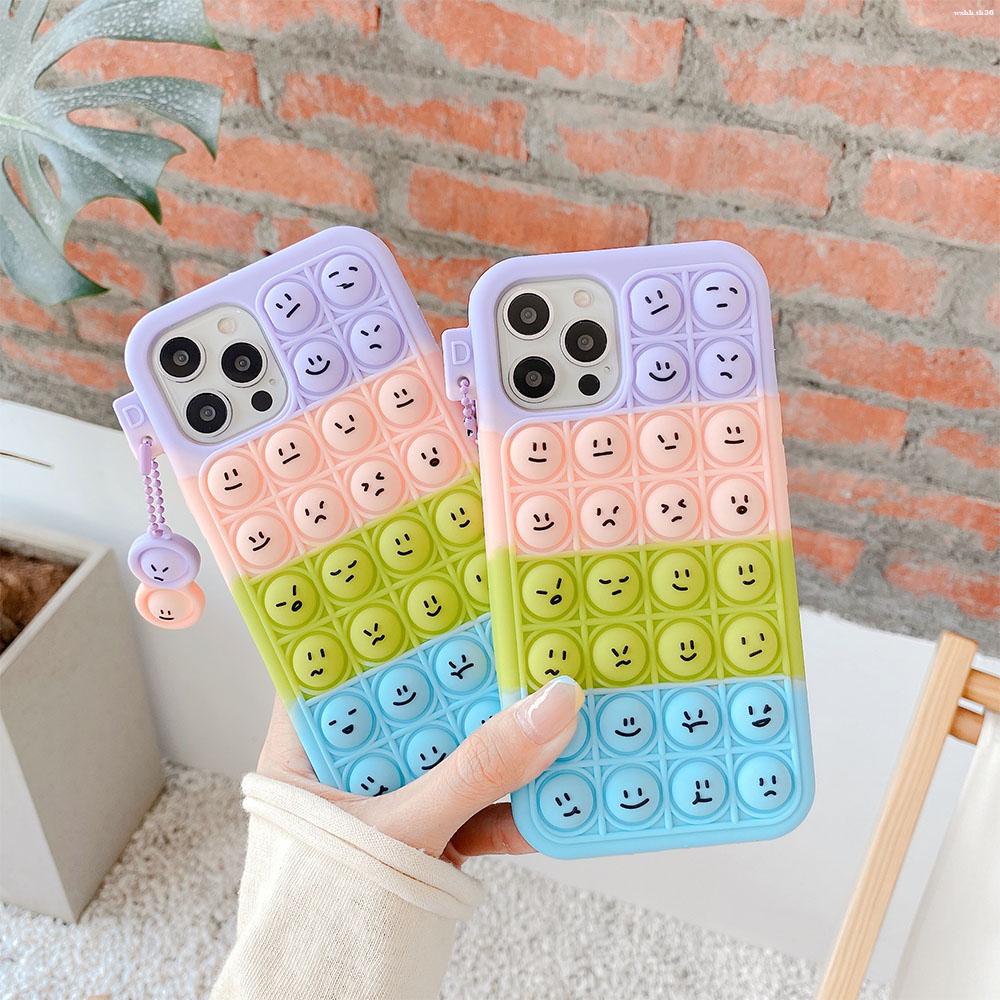 เคส-For OPPO A16 Reno 6Z A54 A74 A15 A93 Reno 5 Reno 4 A53 A31 A12 A73 A92 A52 A91 A5 2020 F11 pro A7 A73 Reno A3S F9 A5S A9 2020 Plush IT POP emoji|DSD