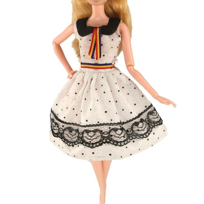 เสื้อผ้าแฟชั่นตุ๊กตาบาร์บี้แฮนด์เมด 9 สไตล์สวยงามกระโปรงเจ้าหญิงลายดอกไม้ - รูปที่ 4
