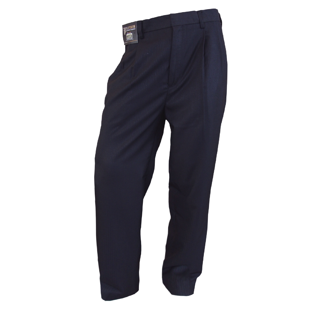 PLATINUM BIG SIZE EWB DOUBLE PLEATED SLACKS PM666 PLUS SIZE 38-68 INCHES (สีดํา)