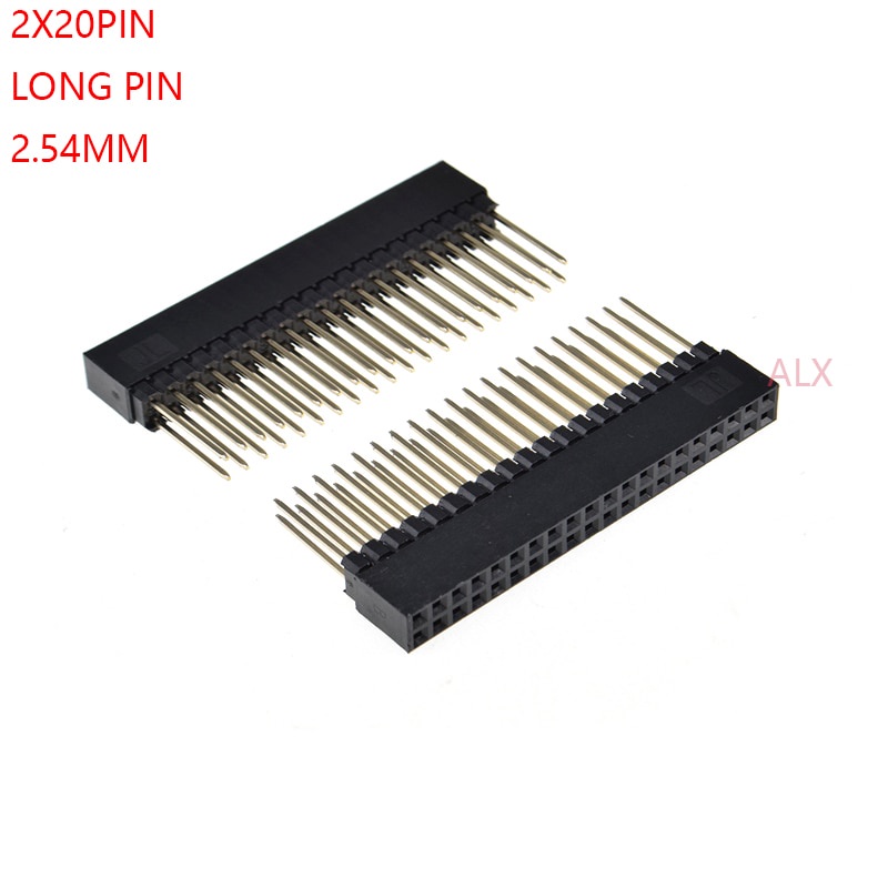 1PCS 2x20 PIN double Row Straight FEMALE PIN HEADER 2.54MM PITCH pin long 12MM Strip Connector Socke