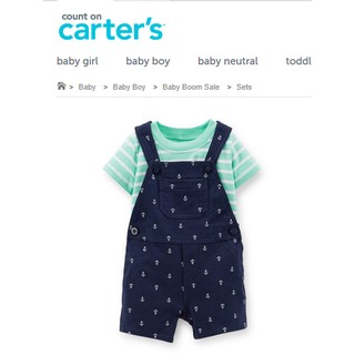 Carters : ชุดเอี๊ยมสีน้ำเงินลายสมอเรือ (เฉพาะเอี๊ยมค่ะ)