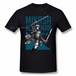 คอลูกเรือใหม่ เสื้อยืด ผ้าฝ้าย พิมพ์ลาย Attack On Titan Mikasa Ackerman 2022 สําหรับผู้ชายS-5XL