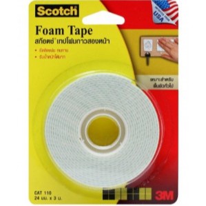 KTS (ศูนย์เครื่องเขียน) เทปโฟม Scotch 3M  (แพ็คเหลือง) ความกว้าง 24 mm. x 3 m.