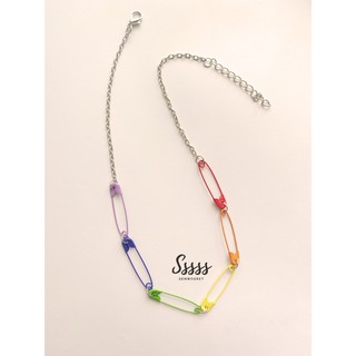 NECKLACE 06 : Colorful brooch (สร้อยคอหลากสีเข็มกลัด)