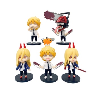 โมเดลฟิกเกอร์ PVC รูป Ainme Chainsaw Man Denji Power Pochita ของเล่นสําหรับเด็ก เก็บสะสม 6 ชิ้น ต่อชุด