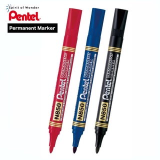 ปากกาเคมี ปากกา Permanent Pentel เพนเทล หัวกลม N850 -มี3สีให้เลือก