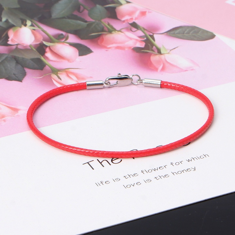 ✿ Lucky สร้อยข้อมือหนังถัก พร้อมตะขอก้ามปู เชือก สายรัดข้อมือ สร้อยข้อมือ DIY เครื่องประดับตกแต่ง สําหรับผู้หญิง ผู้ชาย วัยรุ่น - รูปที่ 3