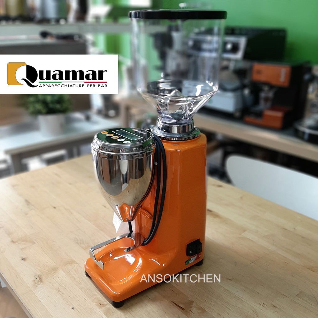 Quamar รุ่น M80E สีส้ม เครื่องบดเมล็ดกาแฟ ดิจิตอล (Grind on Demand) 420วัตต์ จากอิตาลี Coffee Grinde