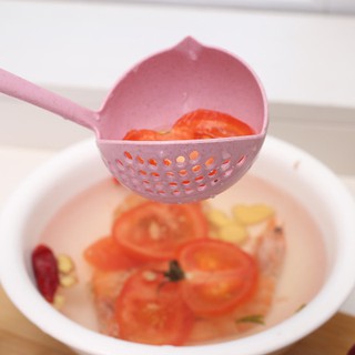 กระบวยพลาสติก 2in1 ด้ามยาว แบบมีรู สำหรับตักซุป