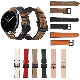 สายนาฬิกาซิลิโคนหนังแท้สำหรับ Huami Amazfit GTR 42mm 47mm GTR2 GTR 2e GTR 3 pro