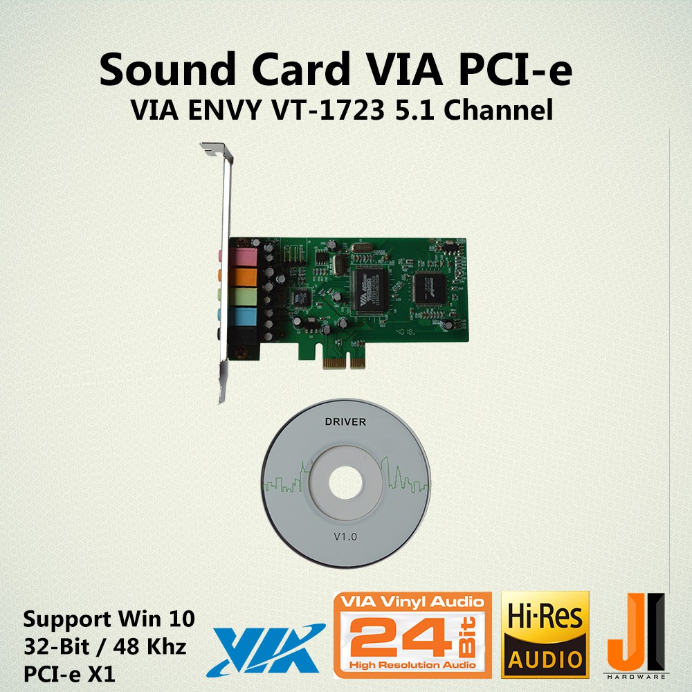 Sound Card VIA ENVY VT-1723 5.1 Channel  (PCI-E)