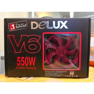 Delux Power Supply (อุปกรณ์จ่ายไฟ) รุ่น V6 550W (มีกล่อง+สาย Power)